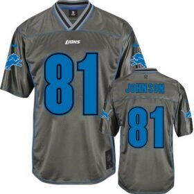 Nike Lions #81 Calvin Johnson Grey Stitched NFL Elite Vapor Jersey - DTL02