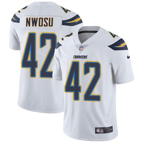 Nike Chargers #42 Uchenna Nwosu White Stitched NFL Vapor Untouchable Limited Jersey - LCJ94