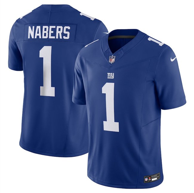 Blue New York Giants #1 Malik Nabers 2024 Draft F.U.S.E. Vapor Untouchable Limited Stitched Jersey - NYG160