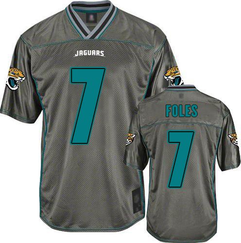 Nike Jaguars #7 Nick Foles Grey Stitched NFL Elite Vapor Jersey - JVG48