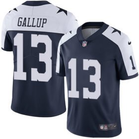 Nike Cowboys #13 Michael Gallup Navy Blue Thanksgiving Stitched NFL Vapor Untouchable Limited Throwback Jersey - DLC62