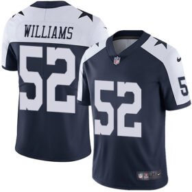 Nike Cowboys #52 Connor Williams Navy Blue Thanksgiving Stitched NFL Vapor Untouchable Limited Throwback Jersey - DLC166