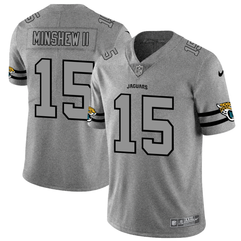 Jacksonville Jaguars #15 Gardner Minshew II Nike Gray Gridiron II Vapor Untouchable Limited NFL Jersey - JVG45
