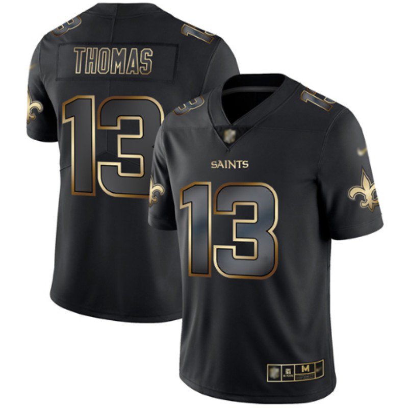 Nike Saints #13 Michael Thomas Black/Gold Stitched NFL Vapor Untouchable Limited Jersey - NOS161