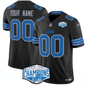 Black Detroit Lions Active Player Custom 2024 NFC North Champions F.U.S.E. Vapor Limited Stitched Jersey - DTL124