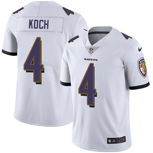 Nike Ravens #4 Sam Koch White Stitched NFL Vapor Untouchable Limited Jersey - BRJ298