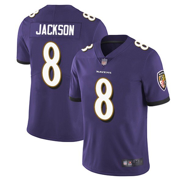 Baltimore Ravens #8 Lamar Jackson Purple 2018 NFL Draft Vapor Untouchable Limited Jersey - BRJ238