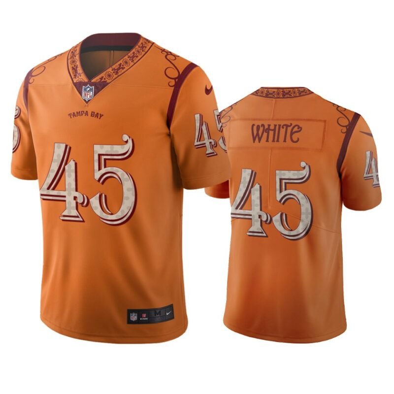 Tampa Bay Buccaneers #45 Devin White Orange Vapor Limited City Edition Jersey - TBB180