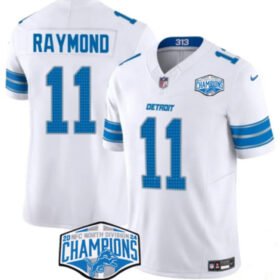 White Detroit Lions #11 Kalif Raymond 2024 NFC North Champions F.U.S.E. Vapor Limited Stitched Jersey - DTL91