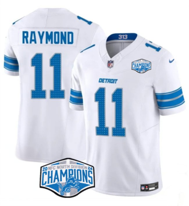 White Detroit Lions #11 Kalif Raymond 2024 NFC North Champions F.U.S.E. Vapor Limited Stitched Jersey - DTL91