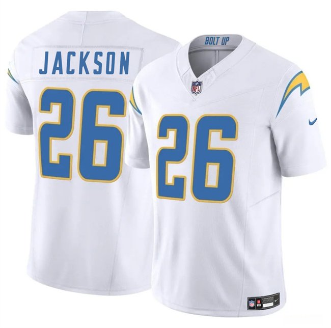 White Los Angeles Chargers #26 Donte Jackson 2024 F.U.S.E Vapor Limited Stitched Football Jersey - LCJ31