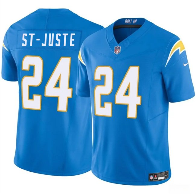 Blue Los Angeles Chargers #24 Benjamin St-Juste 2024 F.U.S.E Vapor Limited Stitched Football Jersey - LCJ259