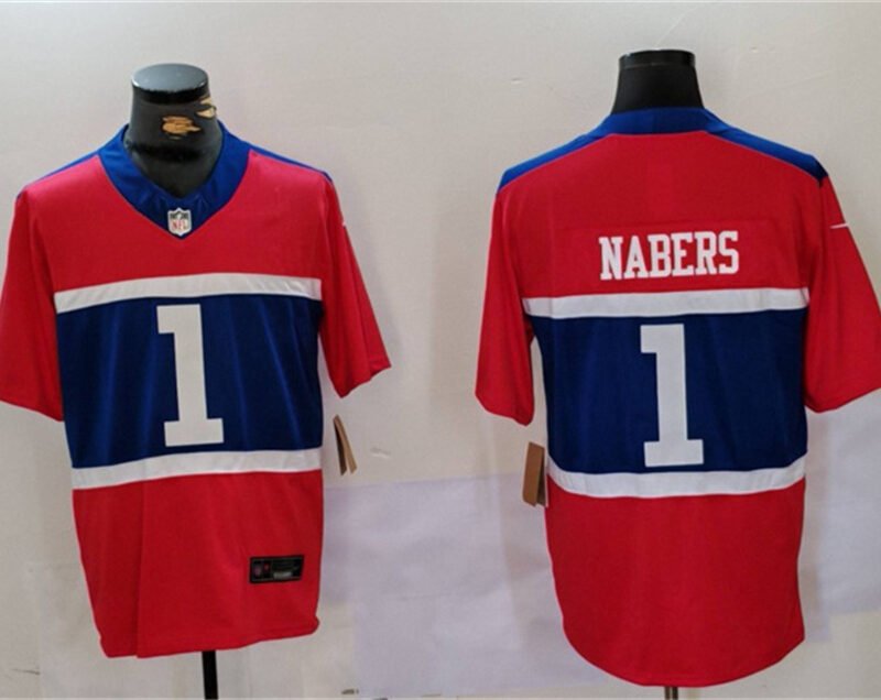 Red New York Giants #1 Malik Nabers 2024 F.U.S.E. Vapor Untouchable Limited Stitched Jersey - NYG207
