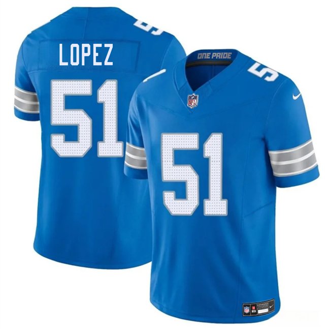 Blue Detroit Lions #51 Roy Lopez 2025 F.U.S.E. Vapor Limited Stitched Jersey - DTL161