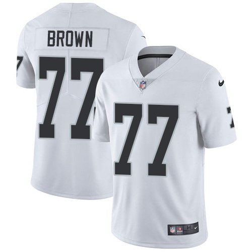 Nike Raiders #77 Trent Brown White Stitched NFL Vapor Untouchable Limited Jersey - LVR67