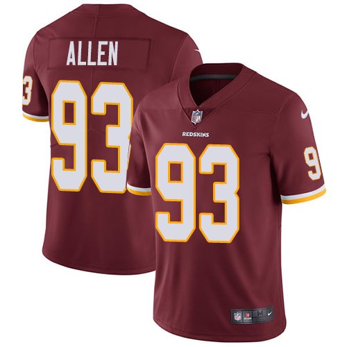 Nike Redskins #93 Jonathan Allen Burgundy Red Team Color Stitched NFL Vapor Untouchable Limited Jersey - WAC196