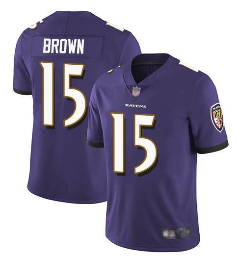 Baltimore Ravens #15 Marquise Brown Black Vapor Untouchable Limited NFL Jersey - BRJ338