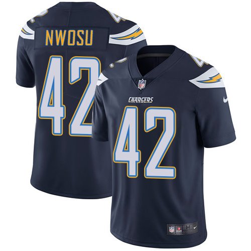 Nike Chargers #42 Uchenna Nwosu Navy Blue Team Color Stitched NFL Vapor Untouchable Limited Jersey - LCJ215