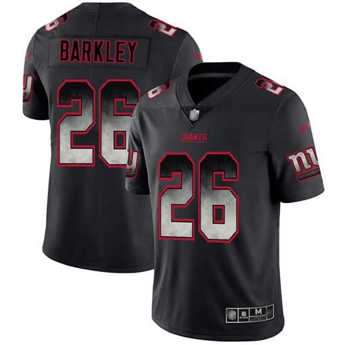 Nike Giants #26 Saquon Barkley Black Stitched NFL Vapor Untouchable Limited Smoke Fashion Jersey - NYG260