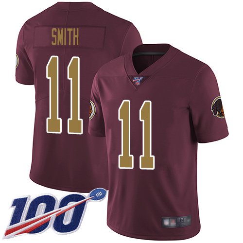 Nike Redskins #11 Alex Smith Burgundy Red Alternate Stitched NFL 100th Season Vapor Limited Jersey - WAC111