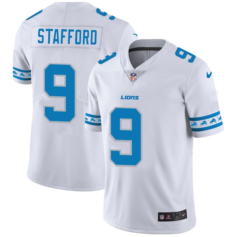 Detroit Lions #9 Matthew Stafford Nike White Team Logo Vapor Limited NFL Jersey - DTL372