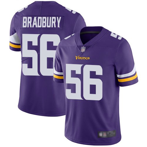 Nike Vikings #56 Garrett Bradbury Purple Team Color Stitched NFL Vapor Untouchable Limited Jersey - MVJ51