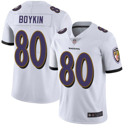 Nike Ravens #80 Miles Boykin White Stitched NFL Vapor Untouchable Limited Jersey - BRJ231