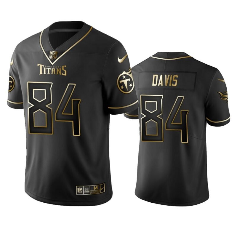 Titans #84 Corey Davis Stitched NFL Vapor Untouchable Limited Black Golden Jersey - TNT142