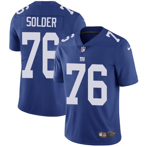 Nike Giants #76 Nate Solder Royal Blue Team Color Stitched NFL Vapor Untouchable Limited Jersey - NYG70