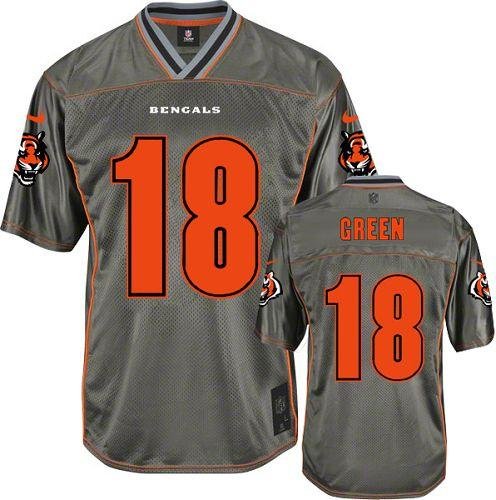 Nike Bengals #18 A.J. Green Grey Stitched NFL Elite Vapor Jersey - CCB148