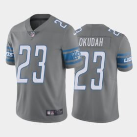 Detroit Lions #23 Jeff Okudah Grey Vapor Untouchable Limited Stitched NFL Jersey - DTL327