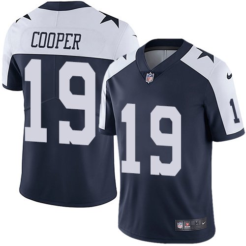Cowboys #Dallas Cowboys #19 Amari Cooper Navy Thanksgiving Vapor Untouchable Limited Stitched NFL Jersey - DLC279