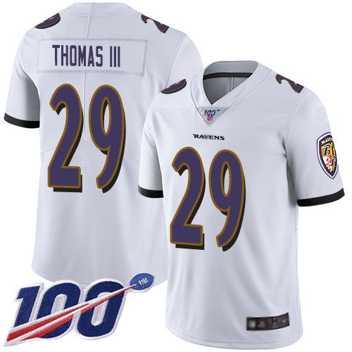 Nike Ravens #29 Earl Thomas III White Stitched NFL 100th Season Vapor Limited Jersey - BRJ211