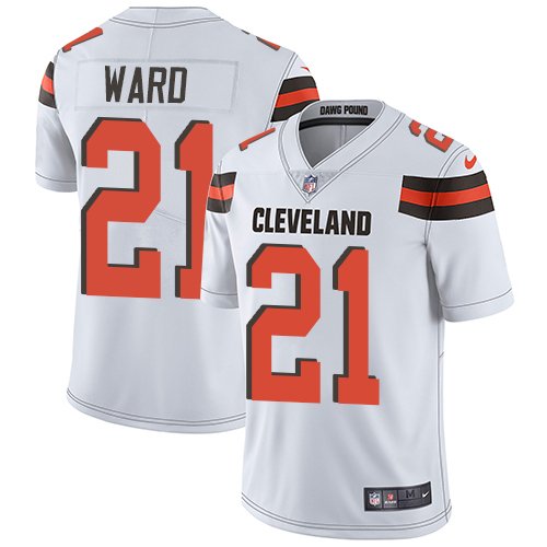 Nike Browns #21 Denzel Ward White Stitched NFL Vapor Untouchable Limited Jersey - CLB96