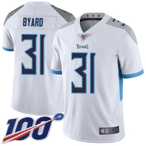 Nike Titans #31 Kevin Byard White Stitched NFL 100th Season Vapor Limited Jersey - TNT113