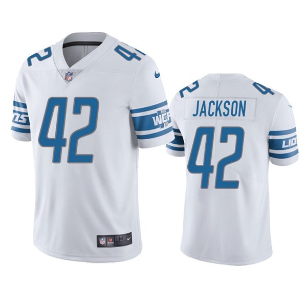 White Detroit Lions #42 Justin Jackson Vapor Untouchable Limited Stitched Jersey - DTL365