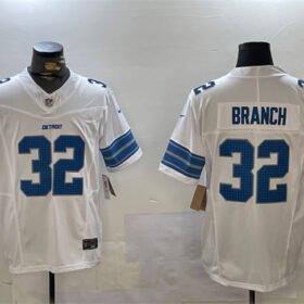 White Detroit Lions #32 Brian Branch 2024 F.U.S.E. Vapor Limited Stitched Jersey - DTL306
