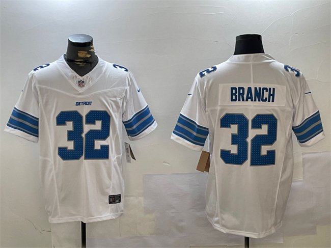 White Detroit Lions #32 Brian Branch 2024 F.U.S.E. Vapor Limited Stitched Jersey - DTL306