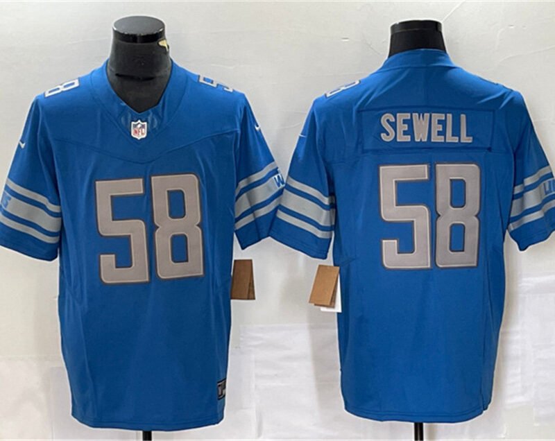 Blue Detroit Lions #58 Penei Sewell 2023 F.U.S.E. Vapor Untouchable Limited Stitched Jersey - DTL167