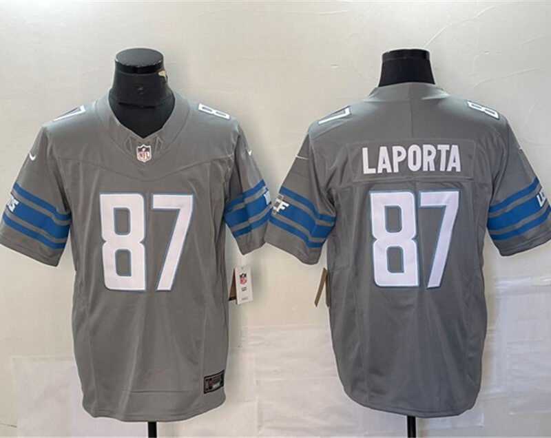 Grey Detroit Lions #87 Sam LaPorta 2023 F.U.S.E. Vapor Untouchable Limited Stitched Jersey - DTL106