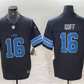 Black Detroit Lions #16 Jared Goff 2024 F.U.S.E. 2nd Alternate Vapor Limited Stitched Jersey - DTL65