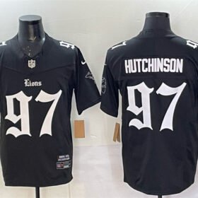 Black Detroit Lions #97 Aidan Hutchinson 2025 F.U.S.E. 'Gothic Motor Grit Edition' Vapor Limited Stitched Football Jersey - DTL341
