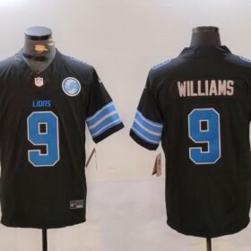 Black Detroit Lions #9 Jameson Williams 2024 F.U.S.E. 2nd Alternate With Patch Vapor Limited Stitched Jersey - DTL03