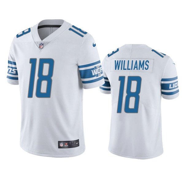 White Detroit Lions #18 Jameson Williams  Vapor Untouchable Limited Stitched Jersey - DTL144