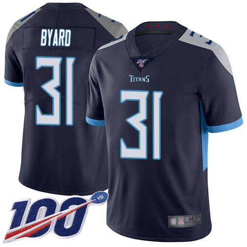 Nike Titans #31 Kevin Byard Navy Blue Team Color Stitched NFL 100th Season Vapor Limited Jersey - TNT185