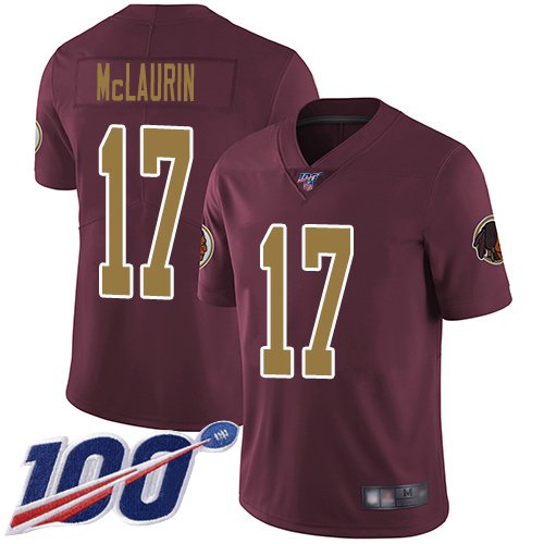 Nike Redskins #17 Terry McLaurin Burgundy Red Alternate Stitched NFL 100th Season Vapor Limited Jersey - WAC61
