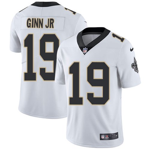 Nike Saints #19 Ted Ginn Jr White Stitched NFL Vapor Untouchable Limited Jersey - NOS68
