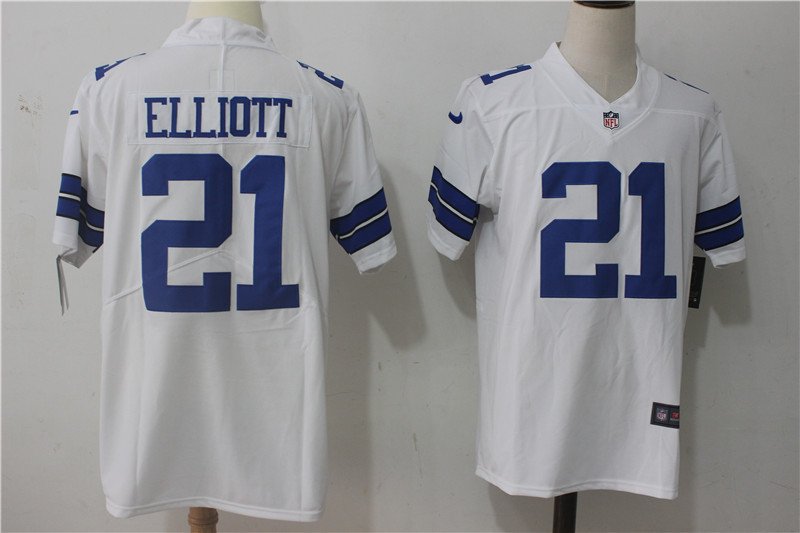 Dallas Cowboys #21 Ezekiel Elliott White Stitched NFL Vapor Untouchable Limited Jersey - DLC300