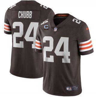 Brown Cleveland Browns #24 Nick Chubb 2022 With 1-Star C Patch Vapor Untouchable Limited Stitched Jersey - CLB286