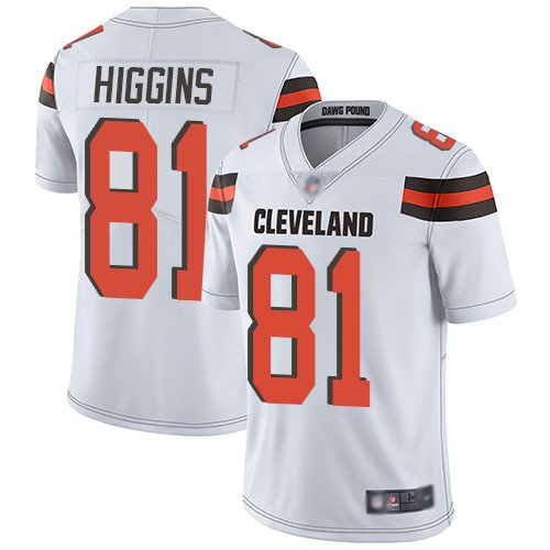 Nike Browns #81 Rashard Higgins White Stitched NFL Vapor Untouchable Limited Jersey - CLB211